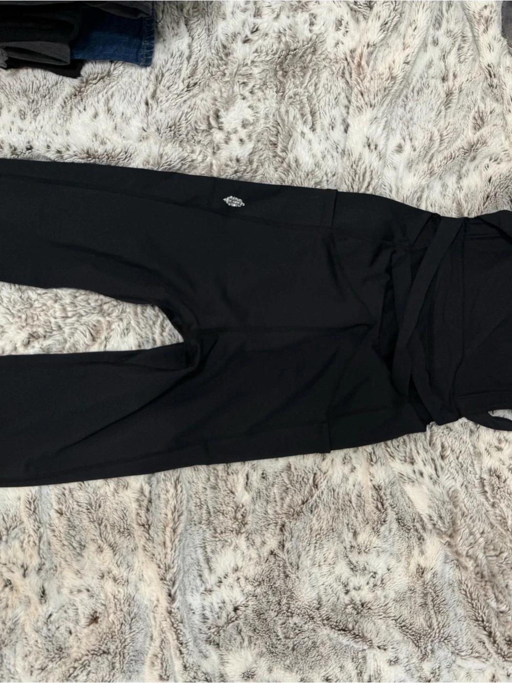 Free People Black High-Waist One Piece (yoga pant material)